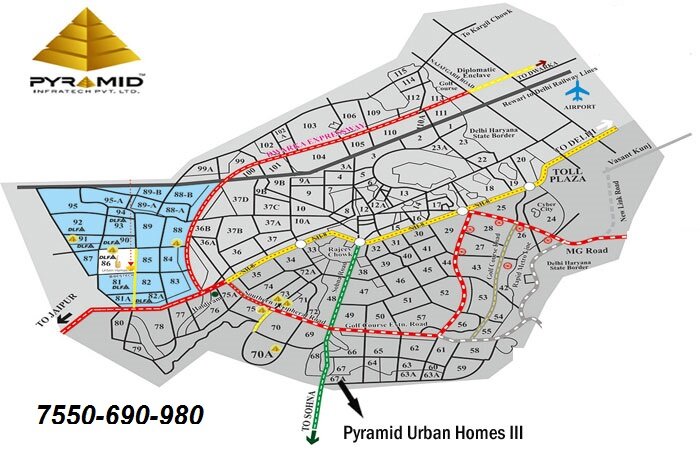 pyramid-urban-homes-3-sector-67a-gurgaon-location-map
