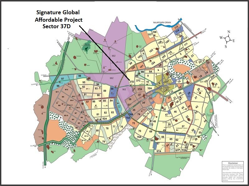Signature Global Sector 37D Location Map Haryana Affordable Housing Project
