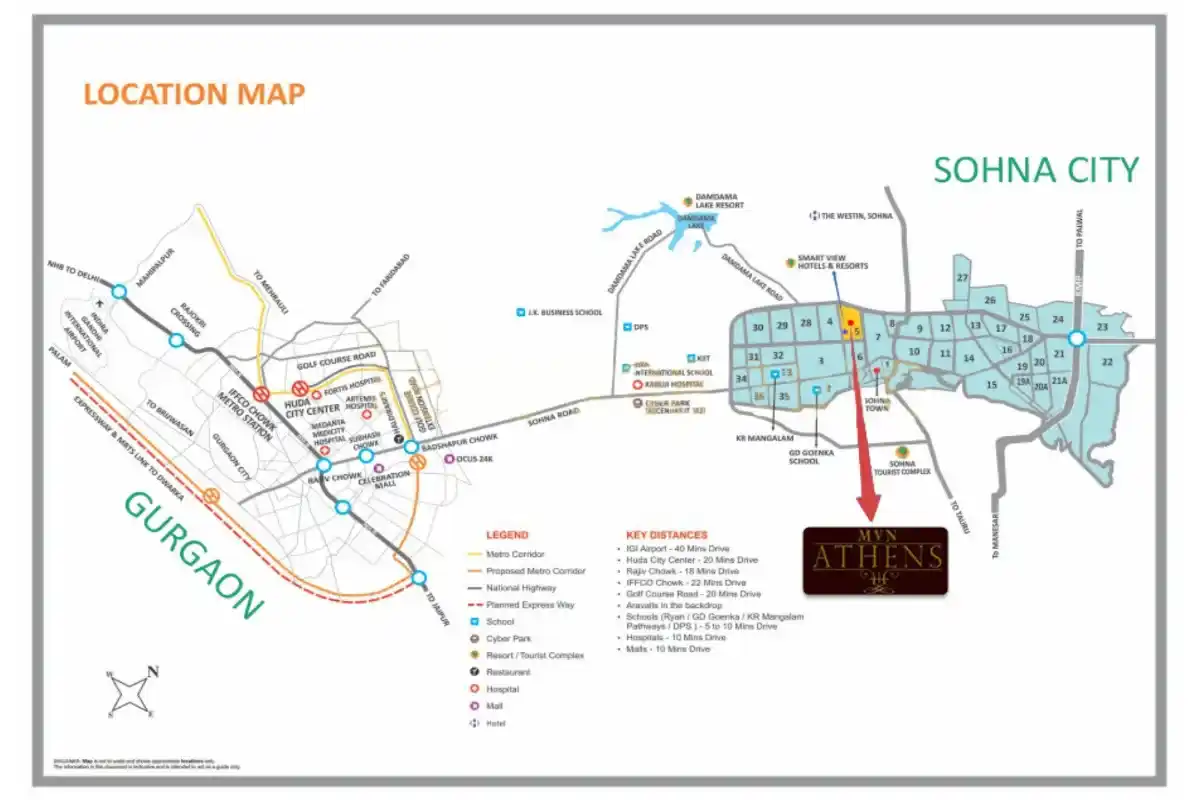 mvn sohna sector 5 location map